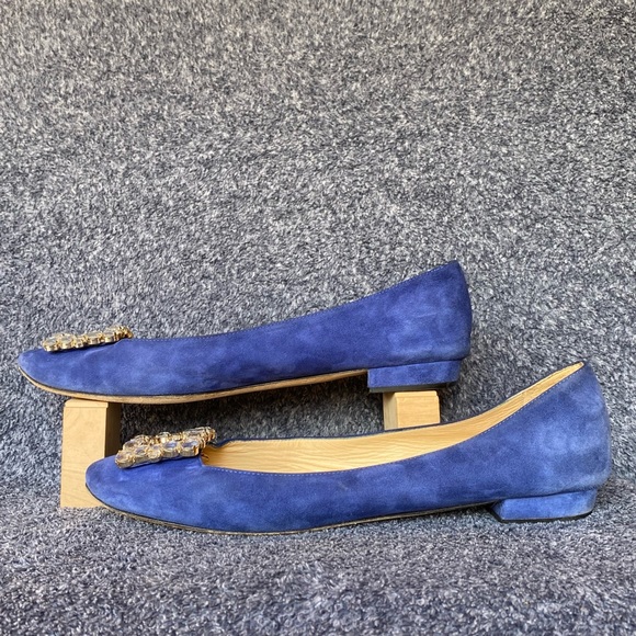KATE SPADE Norella Suede Ballet Flats with Rhinestone Buckles - Picture 2 of 13